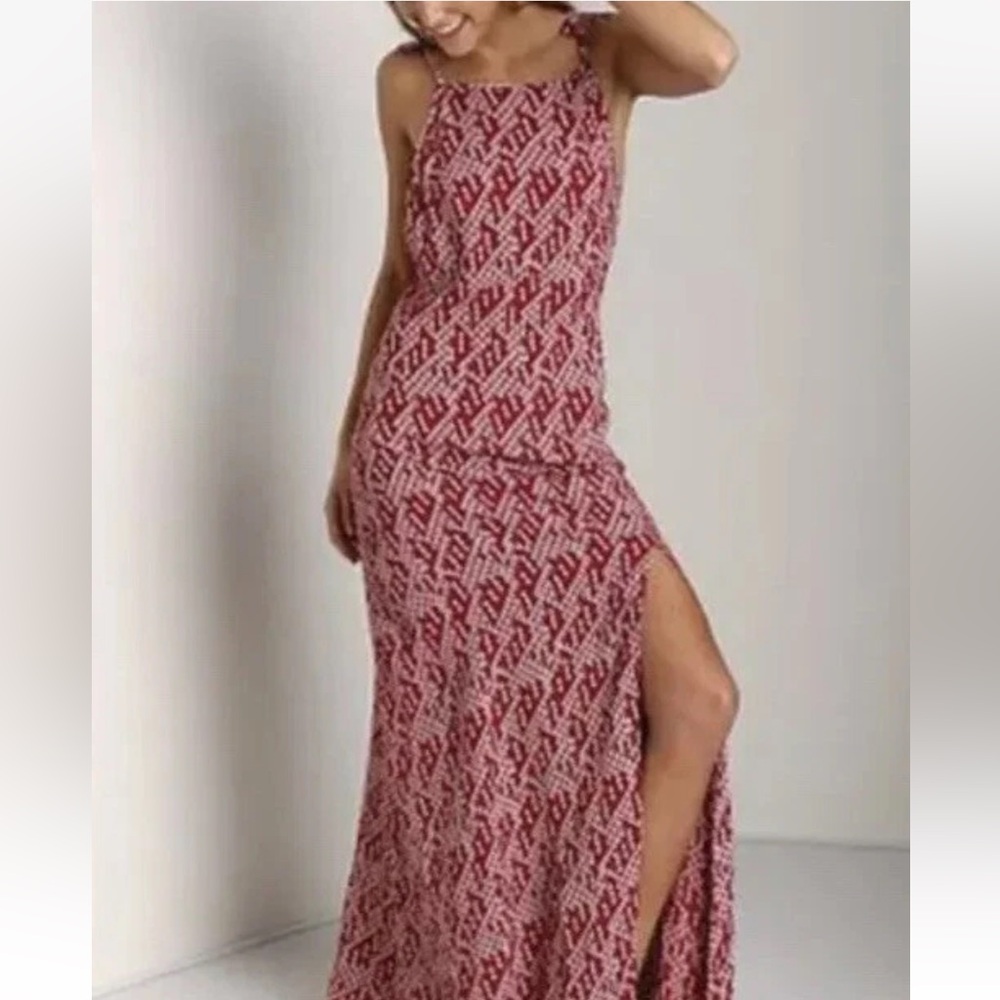 Stone Cold Fox Helmut Gown Open Back Patterned Maxi Dress size 1 Ranch Festival